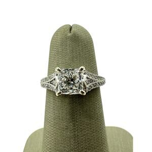 14K White Gold Lab 1.54ct Center Diamond Ring (20144)